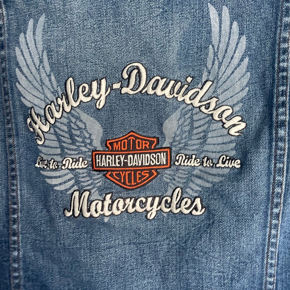 Harley-Davidson Blue denim Jean vest with Iconic Logo